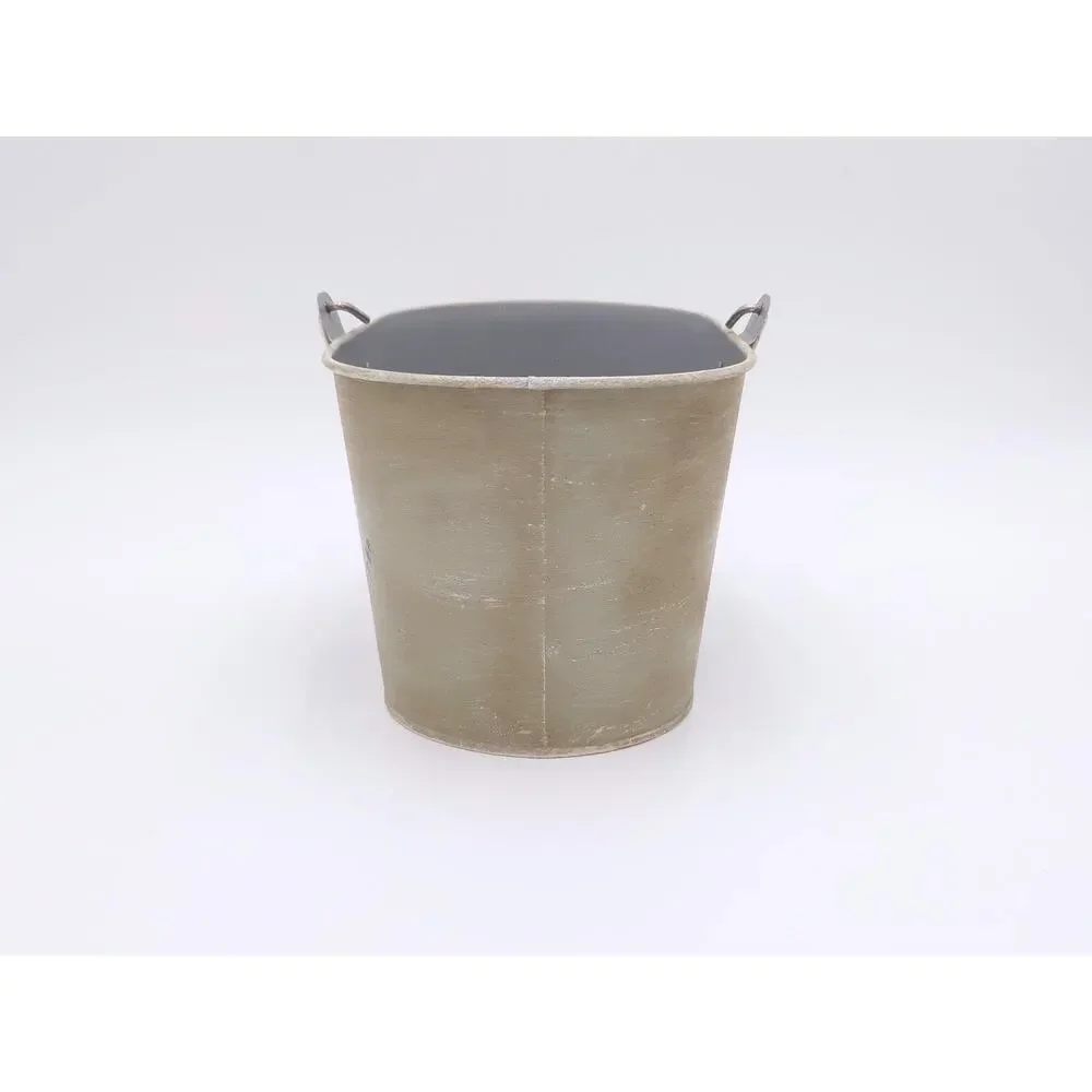 Upcycled Vintage Style Metal Bucket Rustic French Country Farmhouse Herb Planter